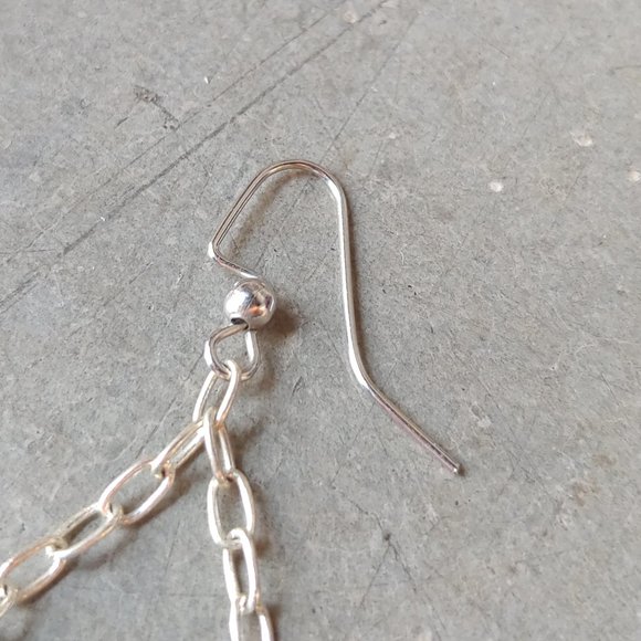 Handmade Boho Purple and Blue Fringe and Bead Dangle Earrings Set - Picture 9 of 12